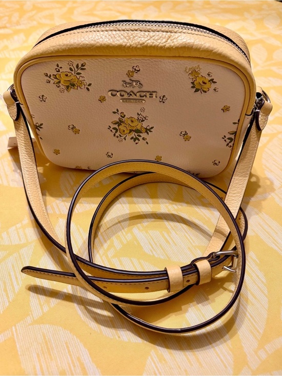 Coach Handbags - Coach Yellow Floral Crossbody Camera Bag